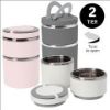 Picture of Round Twist 2 Tier Stainless Steel Insulated Lunch Box