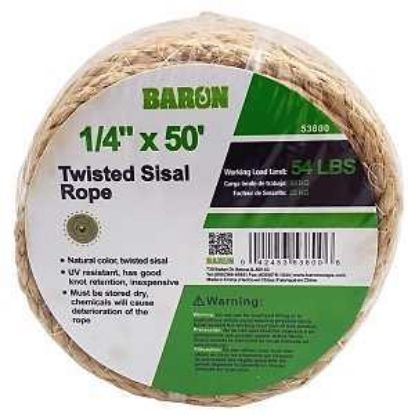 Picture of Rope Sisal 54-lb-working-load 1/4" X 50'
