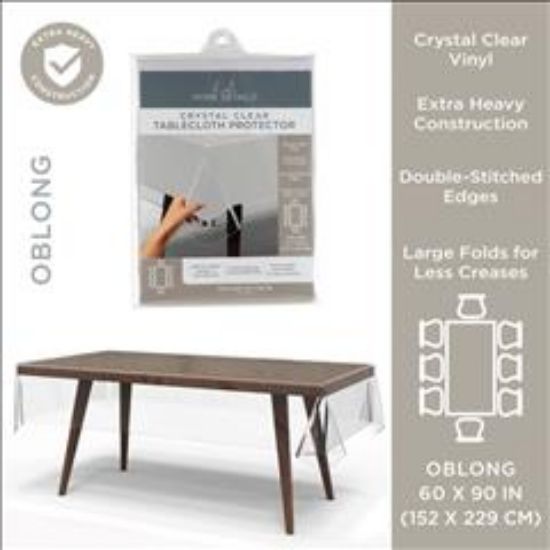 Picture of Premiumsuper Clear Table Cloth Dpc 60x90 Oblong W. Overlock