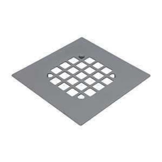 Picture of Shower-drain Strainer Snap-in Square Satin-nickel 4-1/4"