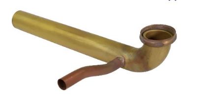 Picture of Tubular Brass Waste-bend Direct-connect Dishwasher Inlet Right 1/2"-copper 20-gauge 1-1/2"-od X 12"