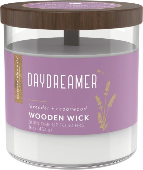 Picture of Jar-Candle Essential Elements Daydreamer Wooden-wick 16oz Jar Candle