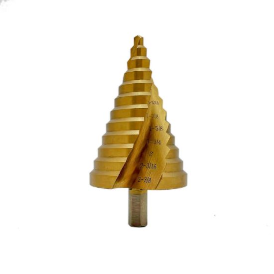 Picture of Step-drill High-speed-steel Titanium-coated 12-steps 14"-2-3/8"
