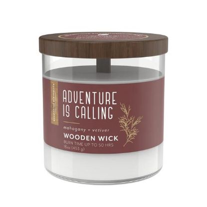 Picture of Jar-Candle Essential Elements Adventure Is Calling Wooden-wick 16oz Jar Candle